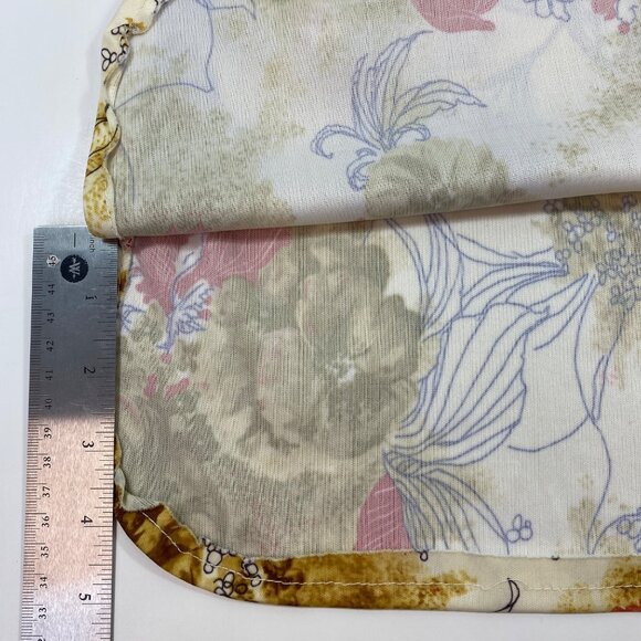 Women Floral Jacket Sleeveless Top Set Office Formal Work Cream Brown Red Size M - Picture 16 of 16